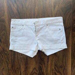 White jean shorts (7 for all Mankind, size 28)